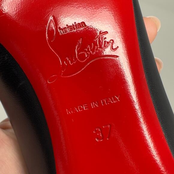 Christian Louboutin Simple Pump 70 Black Leather Heels EU 37 - Picture 9 of 9